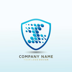 Cyber security vector logo design letter Z