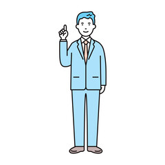 ビジネス_人物_男性_スーツ_全身_指差しポーズ_右手
