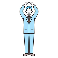 ビジネス_人物_男性_スーツ_全身_手でマルを作る