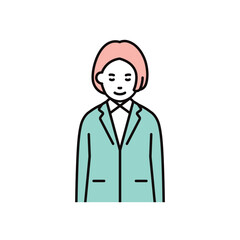 Fototapeta premium ビジネス_人物_女性_スーツ_上半身_お辞儀
