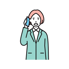 ビジネス_人物_女性_スーツ_上半身_スマホで通話_困る