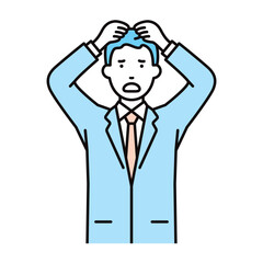 ビジネス_人物_男性_スーツ_上半身_頭を抱える