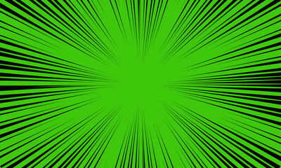 green leaf background with rays for comic or other