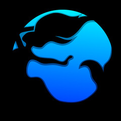 Obraz premium mermaid silhouette logo design