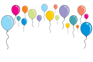 Happy birthday. Illustration of colorful birthday balloons. Vector illustration of Birthday background. Very suitable for birthday designs and other celebration events