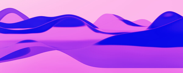 Abstract background of a liquid fantasy fluid in cool shades of purple and blue