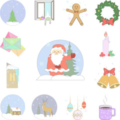 Christmas Santa Claus icon in a collection with other items