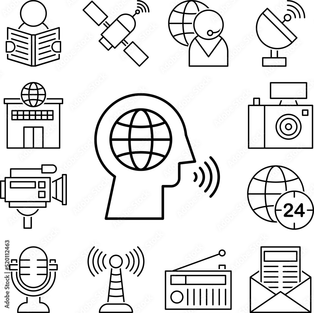 Poster reporter icon in a collection with other items