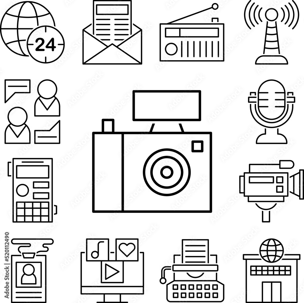Poster camera icon in a collection with other items