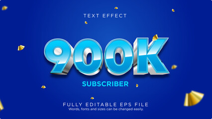 900K Subscriber Logo Text Effect Font Type