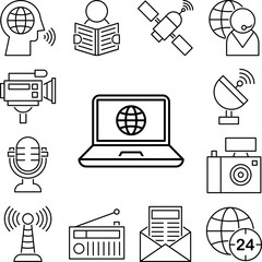 Laptop icon in a collection with other items