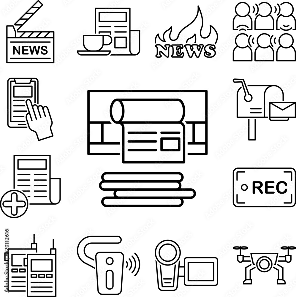 Poster printing icon in a collection with other items