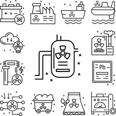 tank with radioactive substances icon in a collection with other items