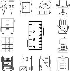 Ruler icon in a collection with other items