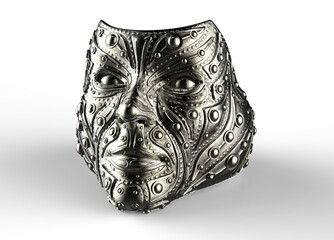 Pattern Man Face, 3D Rendering