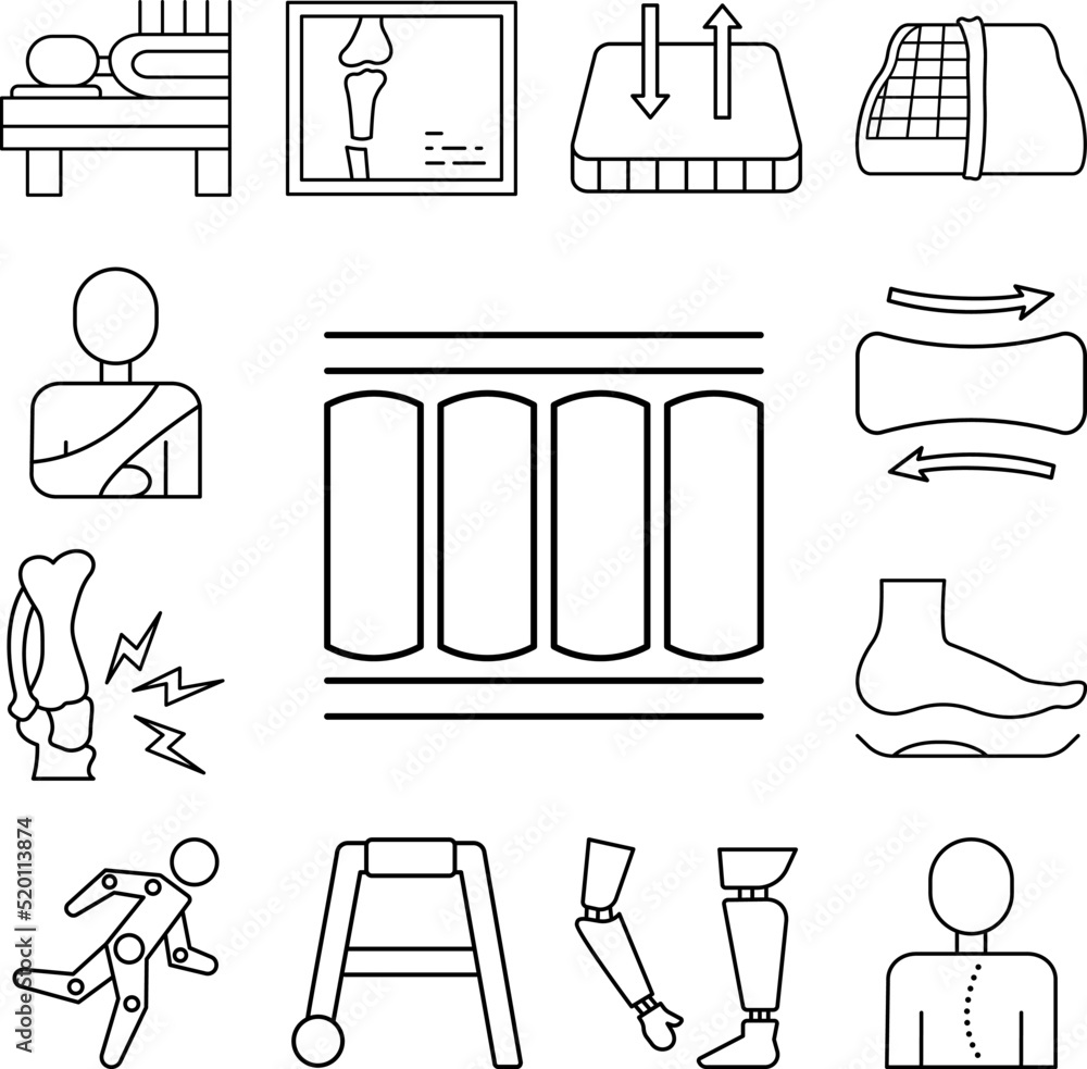 Poster mattress structure icon in a collection with other items