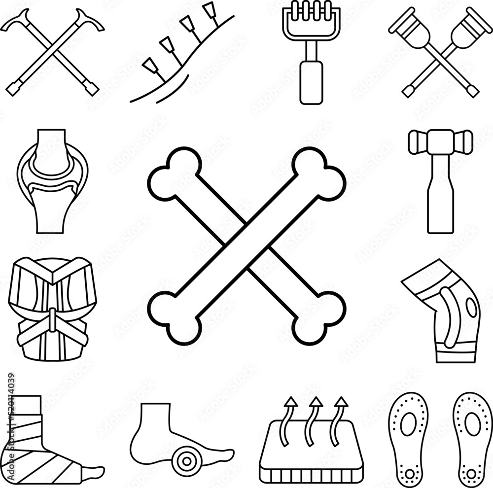 Poster bones cross icon in a collection with other items