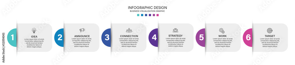 Poster business visualization infographic design template with options, steps or processes. can be used for