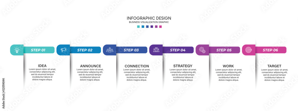 Poster business visualization infographic design template with options, steps or processes. can be used for