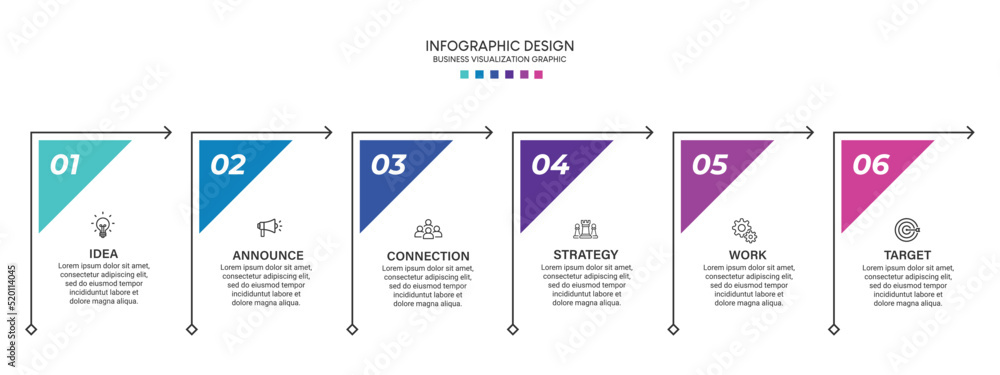 Poster business visualization infographic design template with options, steps or processes. can be used for