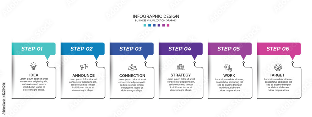 Poster business visualization infographic design template with options, steps or processes. can be used for