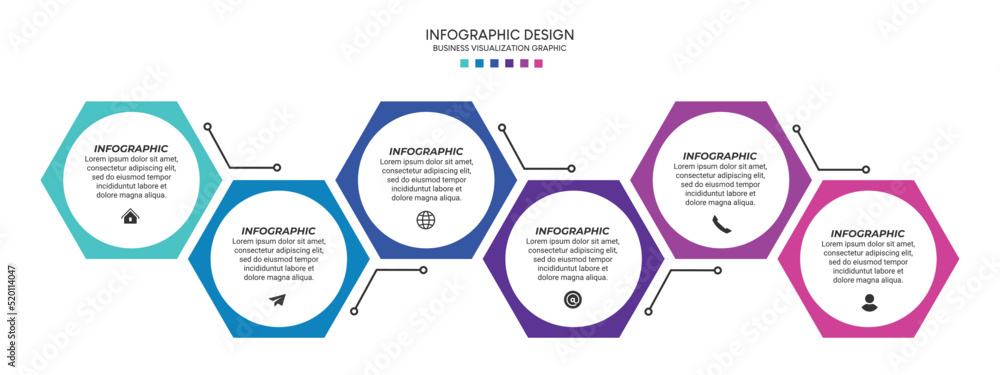 Poster business visualization infographic design template with options, steps or processes. can be used for