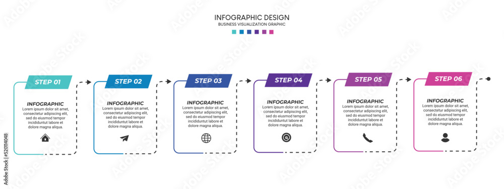 Poster business visualization infographic design template with options, steps or processes. can be used for