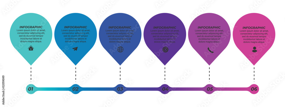 Poster business visualization infographic design template with options, steps or processes. can be used for