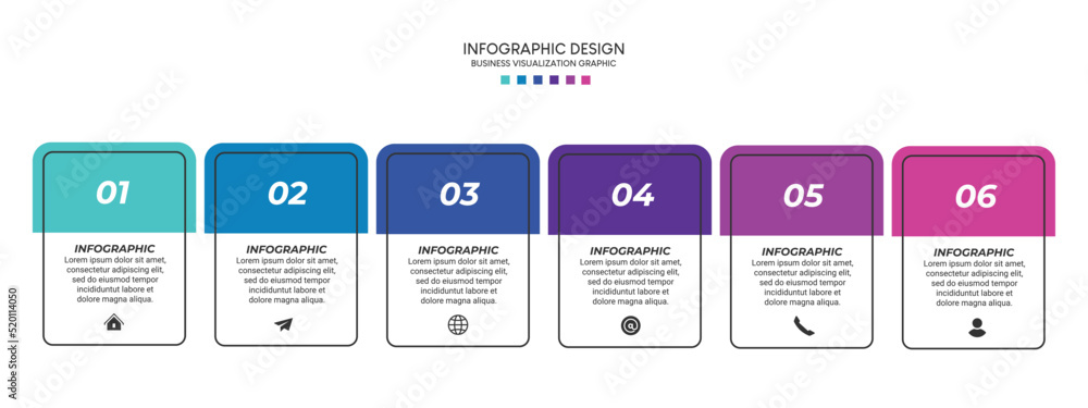 Poster business visualization infographic design template with options, steps or processes. can be used for