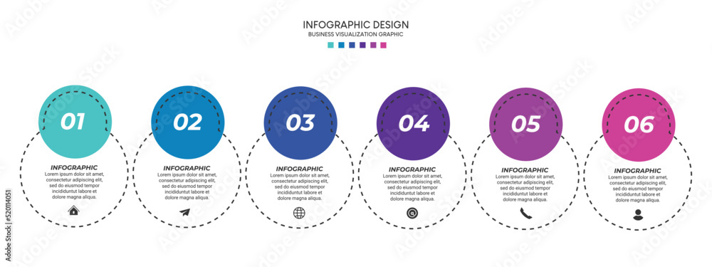 Poster business visualization infographic design template with options, steps or processes. can be used for