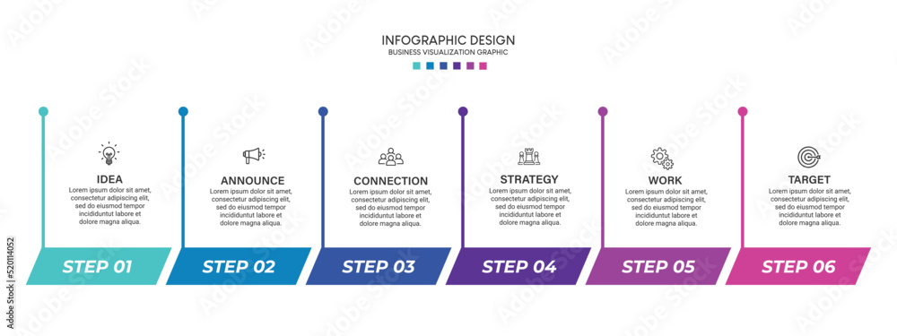 Poster business visualization infographic design template with options, steps or processes. can be used for
