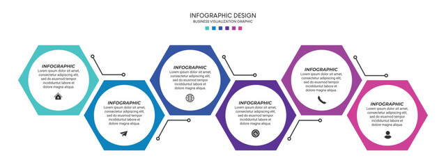 Business visualization infographic design template with options, steps or processes. Can be used for presentation, diagram, annual report, web design, workflow layout