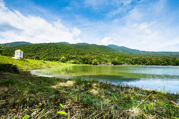 Morning view of Huay Tueng Thao Lake
