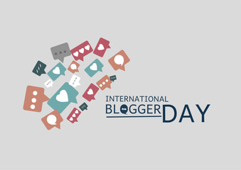 international blogger day vector illustration, suitable for web banner or card campaign