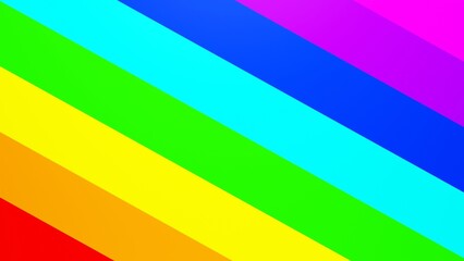 3D rendering. Background with diagonal lines that are of various colors of the rainbow.Very colorful diagonal striped pattern for clothing or different uses in design.