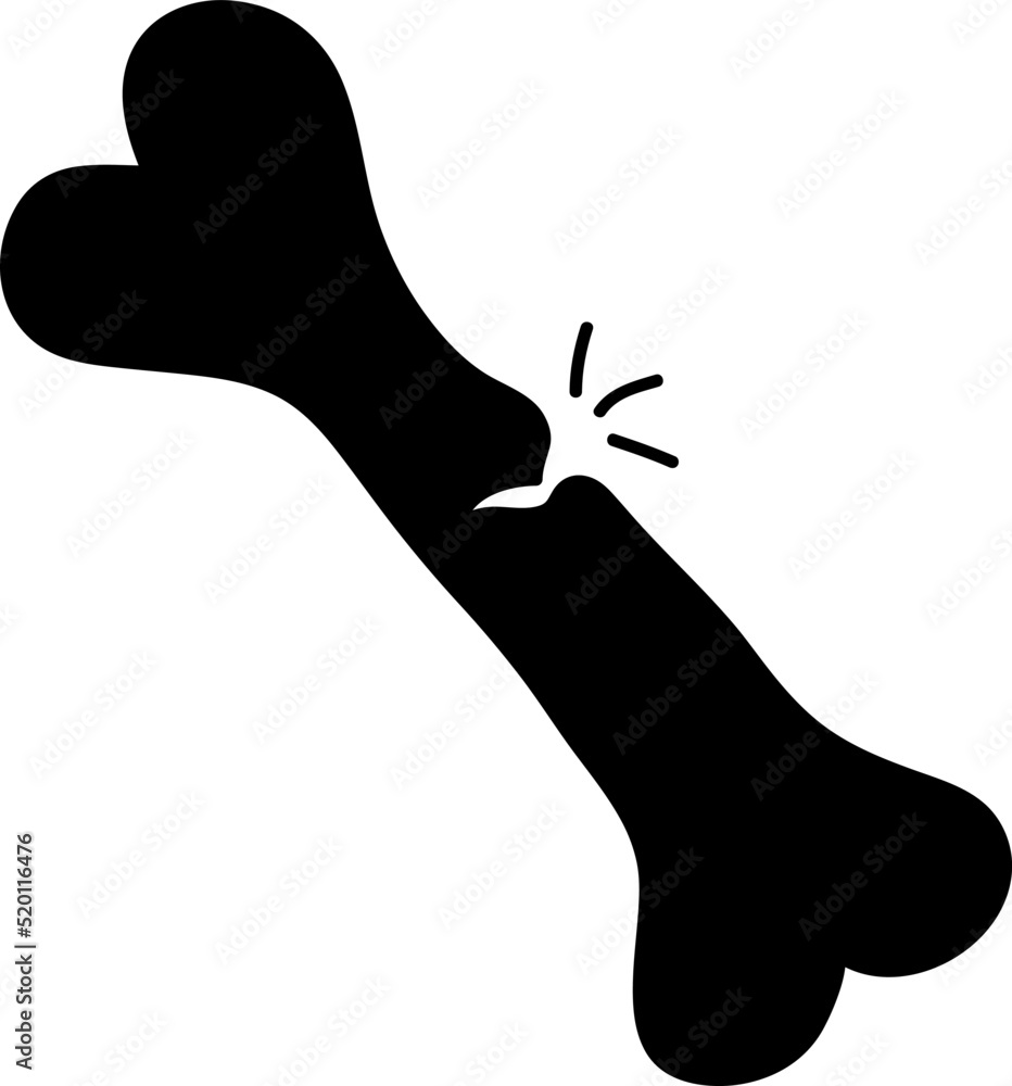 Poster vector icon of a bone. flat symbol bone isolated on a white background on eps.eps
