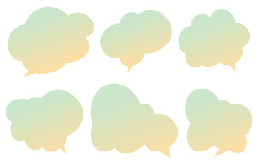 Set speech bubbles on white background. chat box or chat vector square and doodle message or communication icon Cloud speaking for comics and minimal message dialog