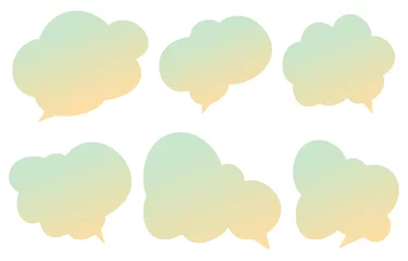 Gordijnen Set speech bubbles on white background. chat box or chat vector square and doodle message or communication icon Cloud speaking for comics and minimal message dialog © sopon