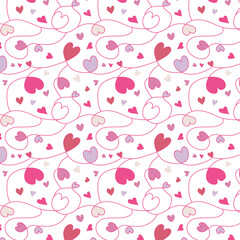 Hearts Swirling Seamless Repeating Background Pattern