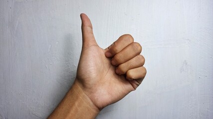 OK man hand gesture on white background