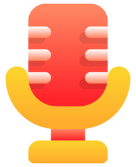 mic Icon Flat Style