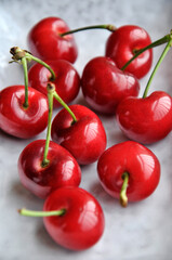 Sweet cherry in plate