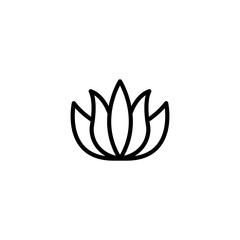 Lotus flower line icon vector