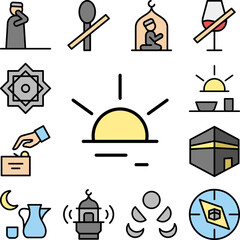 Sunrise Ramadan icon in a collection with other items