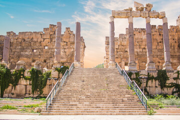 Fototapeta premium Beautiful view of Baalbek Roman Ruins in Baalbek, Lebanon