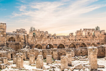 Fototapeta premium Beautiful view of Baalbek Roman Ruins in Baalbek, Lebanon
