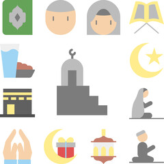 Mosque Ramadan icon in a collection with other items