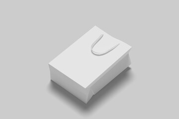 Realistic blank paperbag illustration for mockup. 3D Render.