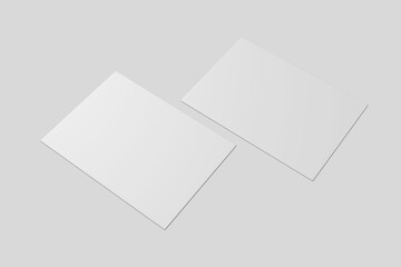 Realistic blank postcard illustration for mockup. 3D Render.