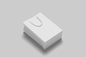 Realistic blank paperbag illustration for mockup. 3D Render.